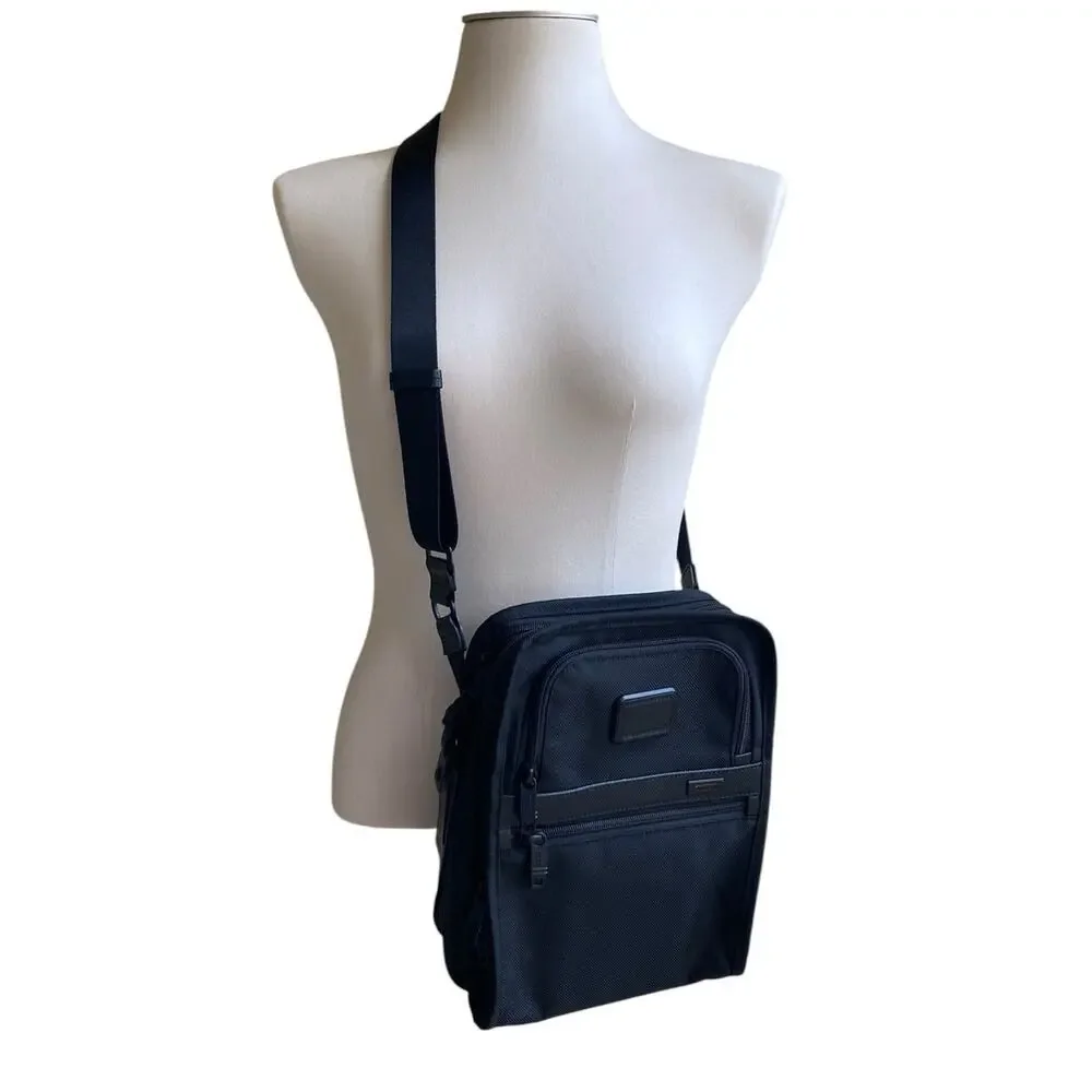 TUMI Alpha 2 Black Ballistic Nylon Travel Messenger Crossbody Bag 22116D2